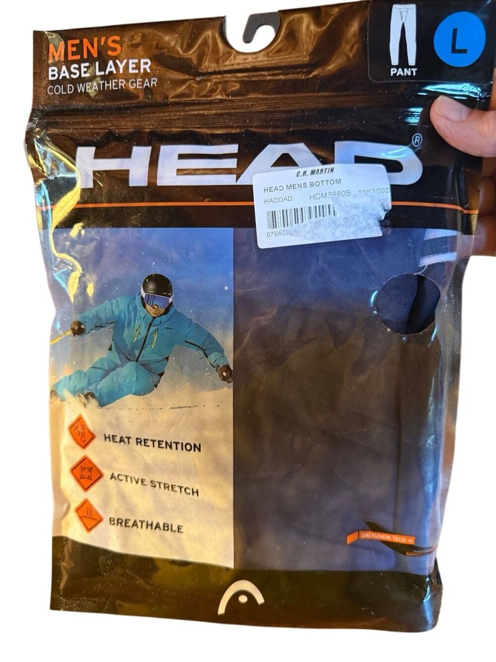 Head Men’s Base Layer black Pants Sz L NIP